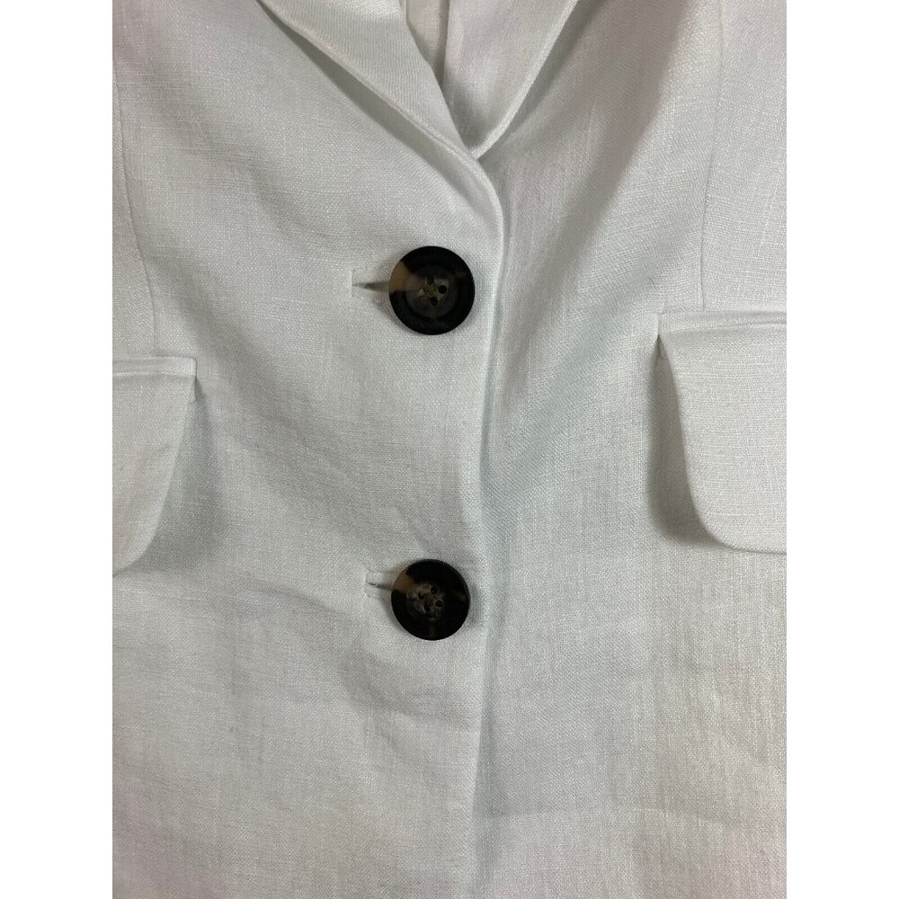 0 R NWT Boden Marylebone Linen Blazer White 2 Button Zero Regular - Picture 2 of 4
